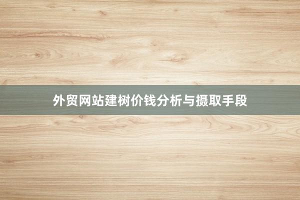 外贸网站建树价钱分析与摄取手段